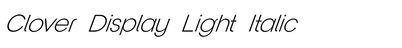 Clover Display Light Italic
